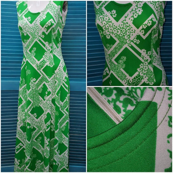 Lovely Vintage 1970’s Edith Flagg Green & White Ma