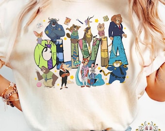 Personalized Disney Zootopia Shirt, Zootopia 2 Movie Judy Hopps Nick Wilde Gary De'Snake Flash Group Matching Tee, Zootopia Birthday Costume