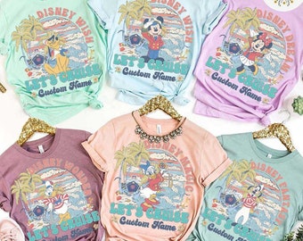 Personalized All Characters Disney Cruise Shirt, Mickey & Friends Family Cruise Vacation Let's Cruise Disney Wish Dream Magic Wonder Fantasy