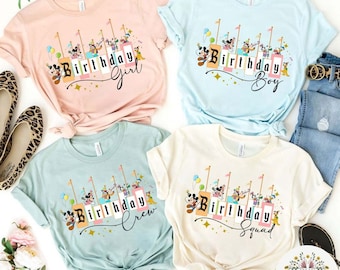 Mickey and Friends Disney Birthday Shirt, Birthday Boy, Birthday Girl Shirt, WDW Disneyland Family Birthday Party 2024, Birthday Trip Outfit