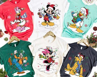 All Characters Mickey and Friends Santa Disney Christmas Shirt, Mickey's Very Merry Christmas Party, WDW Disneyland Holiday Family Christmas