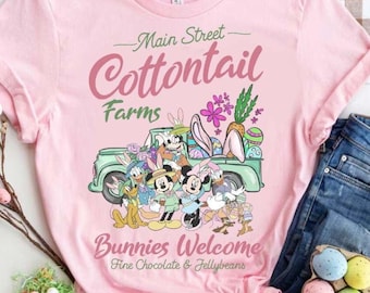 Oeuf de lapin Mickey et ses amis, ballons, chemise des fermes de lapins de Pâques de Pâques, Joyeuses Pâques, voyage de Pâques en famille à Disneyland