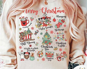 Mickey & Friends Disney Christmas Shirt, Mickey's Very Merry Christmas Party, WDW Disneyland Holiday Family Christmas Lights, Xmas Stockings