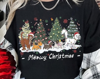 The Aristocats Disney Christmas Cat Shirt, Duchess Thomas Toulouse Berlioz Marie Cat Christmas Tree, Cat Lovers, Cat Mom Dad Holiday Gifts