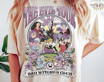 Floral Bad Witches Club Disney Villains Shirt, Female Villains Evil Friends Disney Girl Trip Shirt, Birthday Girl, Disney Halloween Witch
