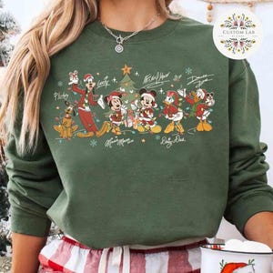 Mickey and Friends Santa Signature Disney Christmas Shirt, Mickey&#39;s Very Merry Christmas Party WDW Disneyland Holiday Family Christmas Tree