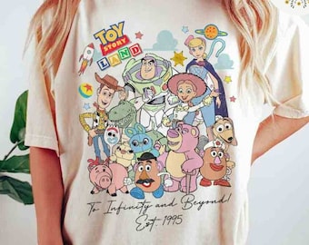 Retro Disney Toy Story Land To Infinity and Beyond Est 1995 Shirt, Buzz Lightyear Woody Toy Story Birthday Shirt, WDW Disneyland Family Trip