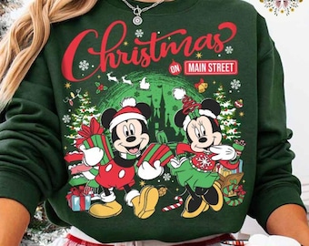 Mickey Minnie Santa Castle Disney Christmas Shirt, Christmas on Main Street, Mickey's Very Merry Christmas Party, Holiday Family Christmas