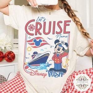 Personalized All Characters Disney Cruise Shirt, Mickey and Friends Family Cruise Trip, Let&#39;s Cruise Disney Wish Dream Magic Wonder Fantasy