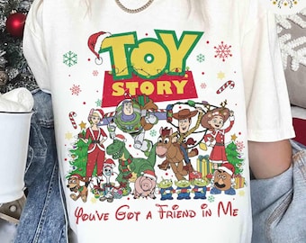 You've Got a Friend In Me Disney Toy Story Christmas Shirt, Toy Story Land Family Christmas Group Matching, Buzz Lightyear Woody Rex Santa