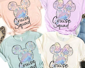 Mickey Minnie Disney Cruise Shirt, Family Cruise Vacation 2025, Disney Cruise Squad Shirt, Disney Wish Dream Magic Wonder Fantasy Treasure