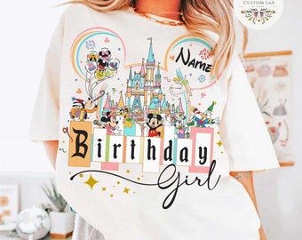 Personalized Mickey and Friends Castle Disney Birthday Shirt, Birthday Boy,  Birthday Girl Shirt, WDW Disneyland Family Birthday Trip Party