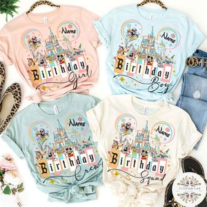 Personalized Mickey and Friends Castle Disney Birthday Shirt, Birthday Boy, Birthday Girl Shirt, WDW Disneyland Family Birthday Trip Party