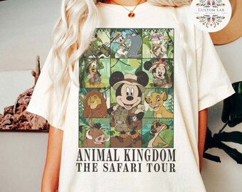 Retro Mickey and Friends Disney Animal Kingdom The Safari Tour Shirt, The Lion King Simba Timon Pumbaa Safari Trip Shirt, Family Safari Mode