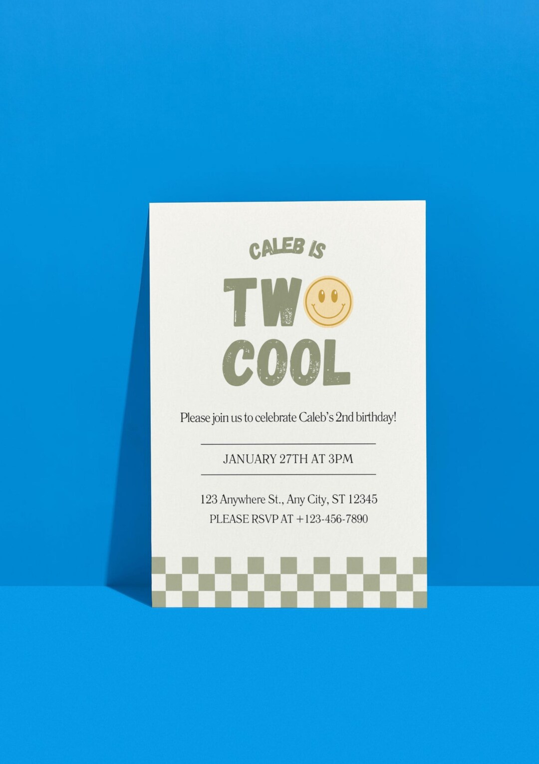 Second Birthday Invitation Template Digital Download, Two Cool ...