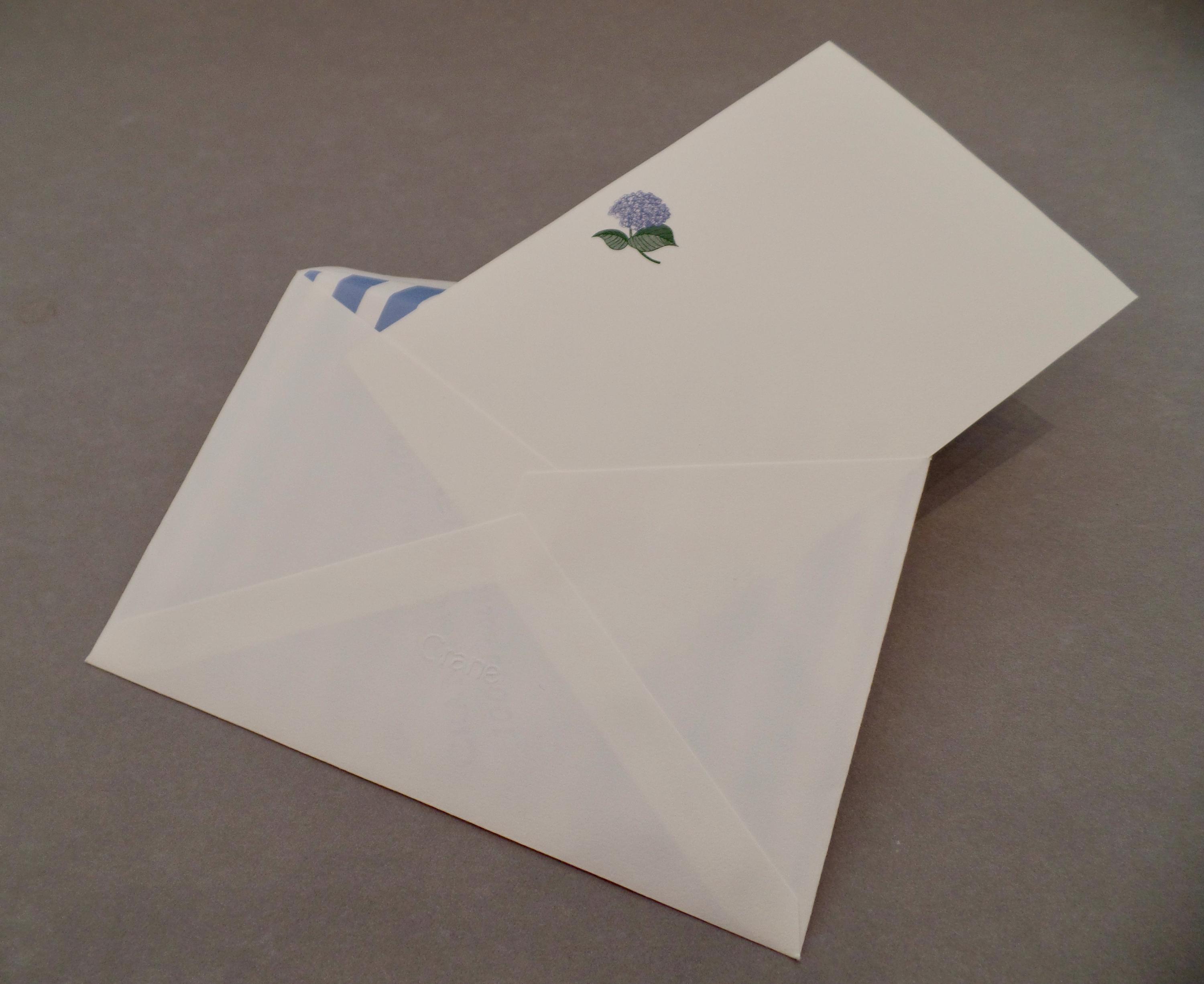 Crane & Co. Engraved Blue Hydrangea Correspondence Cards - Etsy