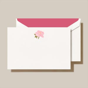 Cartes de correspondance pivoines gravées Crane & Co.
