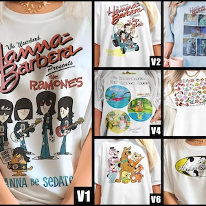 Hanna Barbera V1-7 Vintage Movie Poster Tshirt 8 Colors Unisex Tee Film Lover Gift All Sizes S-5XL