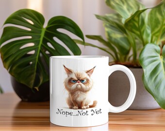 Taza de café // Grumpy Cat - No, todavía no // Taza de cerámica (11 oz)