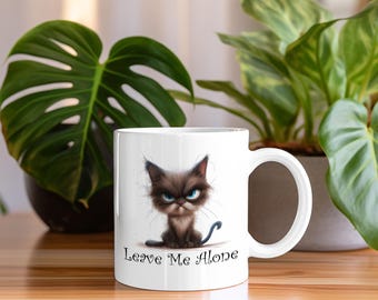 Coffee mug || Grumpy Cat - Leave me alone || Ceramic Mug (11 oz)