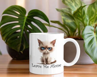 Coffee mug || Grumpy Cat - Leave me alone || Ceramic Mug (11 oz)