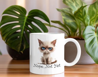 Taza de café // Grumpy Cat - No, todavía no // Taza de cerámica (11 oz)