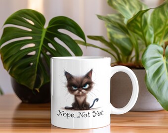 Taza de café // Grumpy Cat - No, todavía no // Taza de cerámica (11 oz)