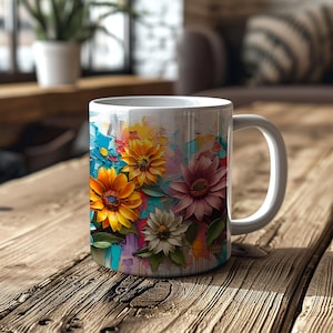 Coffee mug || Sunflowers, Flowers, Garden, Summertime || Ceramic Mug (11 oz)