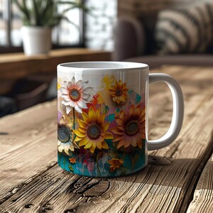 Coffee mug || Sunflowers, Flowers, Garden, Summertime, Oil Paint || Ceramic Mug (11 oz)