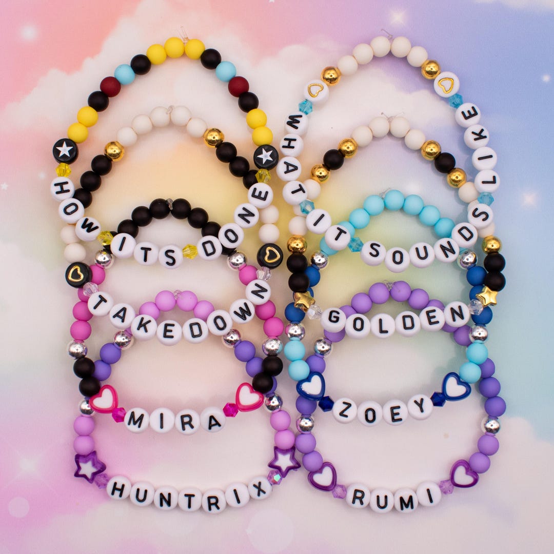 AICase Para Kpop Demon Hunters Merch Rumi Zoey Mira - Pulseras De Vidrio Inspiradas En 3 Piezas