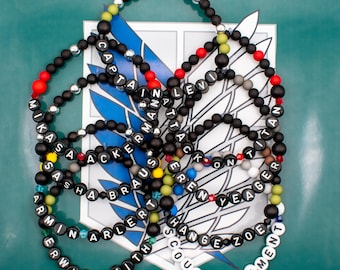 Attack on Titan Friendship Bracelets | Captain Levi, Mikasa Ackerman, Eren Yaeger, Attack on Titan, Armin Arlert and more!