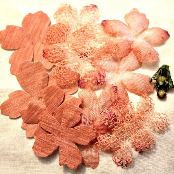 Petaloo Mixed Textured Apricot Layered Flowers, Create Your Own Flowers