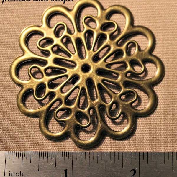 12 Petal Flower Metal Embellishment/Pendant, 2 1/2"