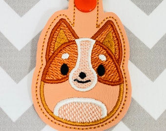 Bingo Stuffie Themed Key Holder Key Fob Bag Tag Orange Sister Aussie Dog Ready to Ship Gift