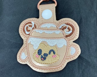 Mickey Cinnamon Swirl Bun Munchling Themed Cinnamon Roll Key Holder Key Fob Bag Tag Rose Gold Ready to Ship Gift