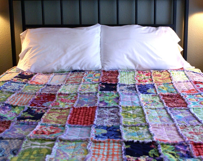Rag Quiltqueen Size Strip Quilt Ready to Ship in Amy Butler Etsy