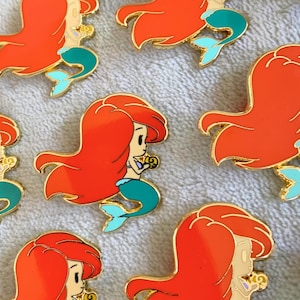 Ariel, the Little Mermaid, Chibi Disney Princess, Hard Enamel Pin