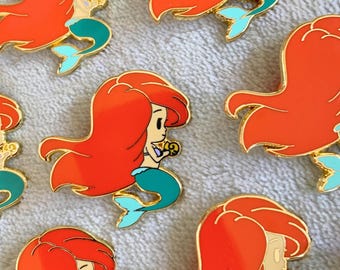 Ariel, the Little Mermaid, Chibi Disney Princess, Hard Enamel Pin