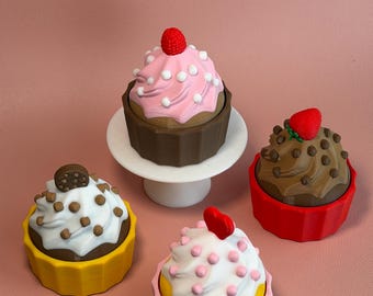 Clicky Cupcake Desk Decor | Aesthetic Fidget Toy | Cute Desk Accessory | Stress Relief Sensory Toy | Gift Idea | Stress Relief Clicker |