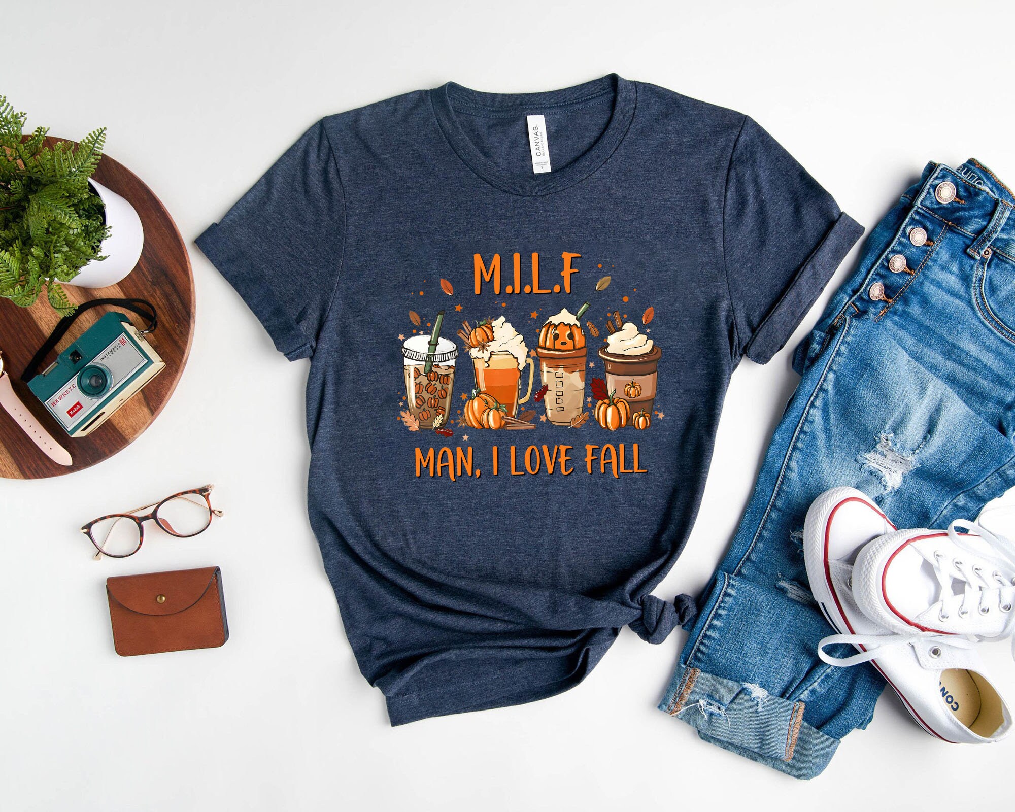 Discover Funny Milf Shirt, Fall Shirts, Fall Clothes, MILF Man I Love Fall Shirts, Fall Coffee Lover Shirts