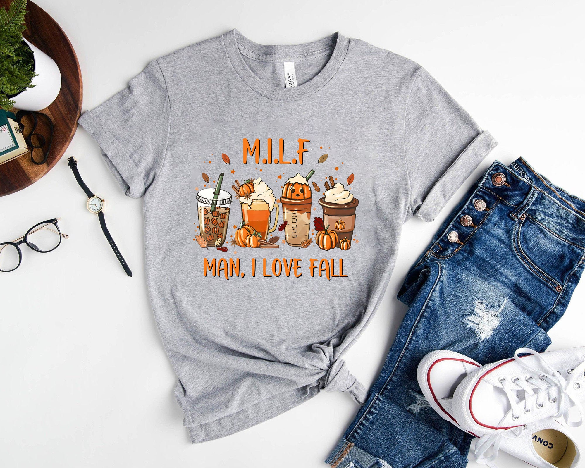 Discover Funny Milf Shirt, Fall Shirts, Fall Clothes, MILF Man I Love Fall Shirts, Fall Coffee Lover Shirts