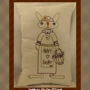 TÉLÉCHARGEMENT E INSTANTANÉ DU MOTIF Mme Lapin de Pâques - Primitive Stitchery