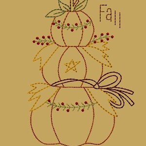 NEW-MACHINE EMBROIDERY-Stacked Pumpkins-5x7-Colorwork