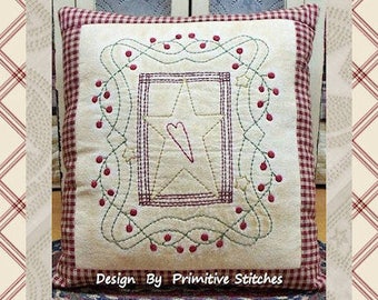 Star Berry Quilt-Primitive Stitchery  E-PATTERN by Primitive Stitches-Instant Download