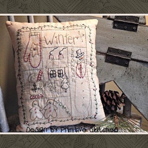 Winter Sampler-Primitive Stitchery  E-PATTERN by Primitive Stitches-Instant Download