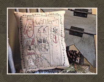 Winter Sampler-Primitive Stitchery  E-PATTERN by Primitive Stitches-Instant Download