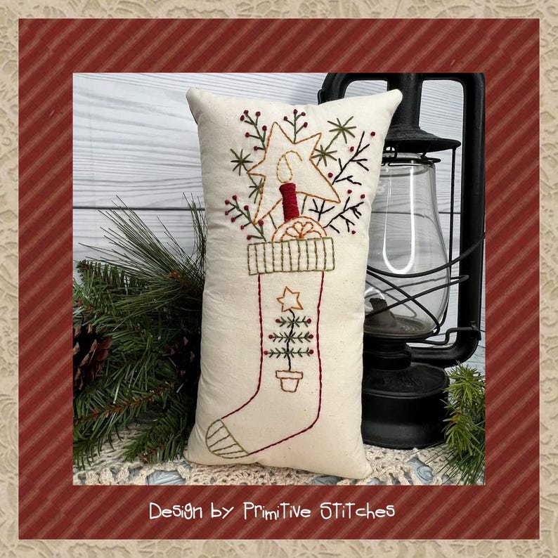 Prim Stocking/tree-primitive Stitchery E-pattern-instant Download - Etsy