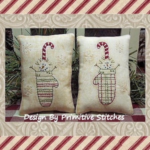 Winter Mittens Hand Towel by Primitive Stitches-Primitive Stitchery-E-PATTERN-Instant Download