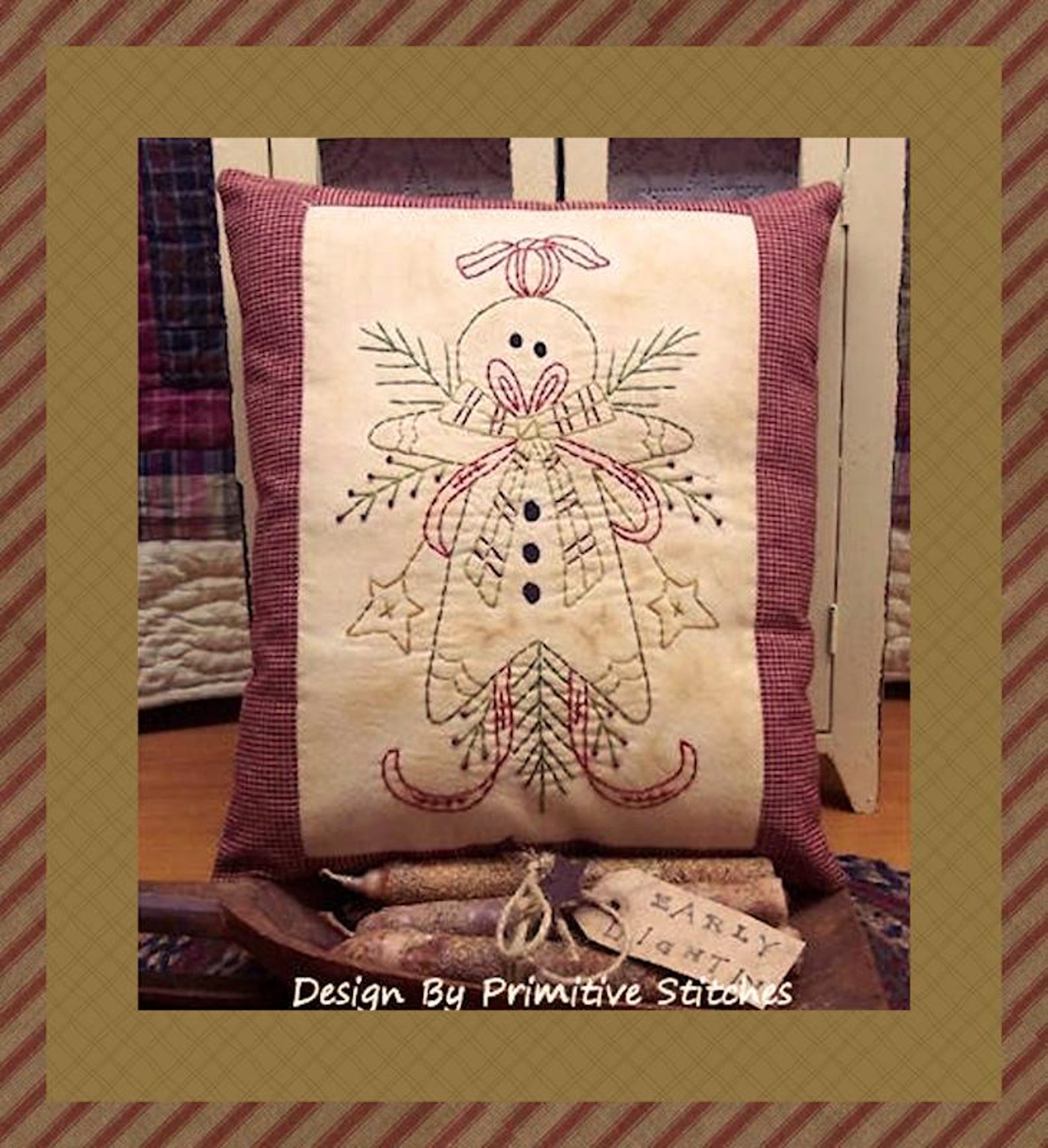 Gingerbread Ornament-primitive Stitchery E-PATTERN-INSTANT DOWNLOAD - Etsy