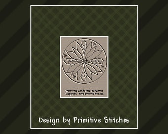 NEW-Poinsettia Candle Mat by Primitive Stitches--Primitive Stitchery E-Pattern--Instant Download